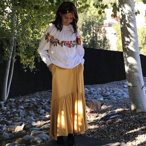 🎉HP🎈S-XL, 3XL Ruffle hem dress mustard yellow - Picture 6 of 6